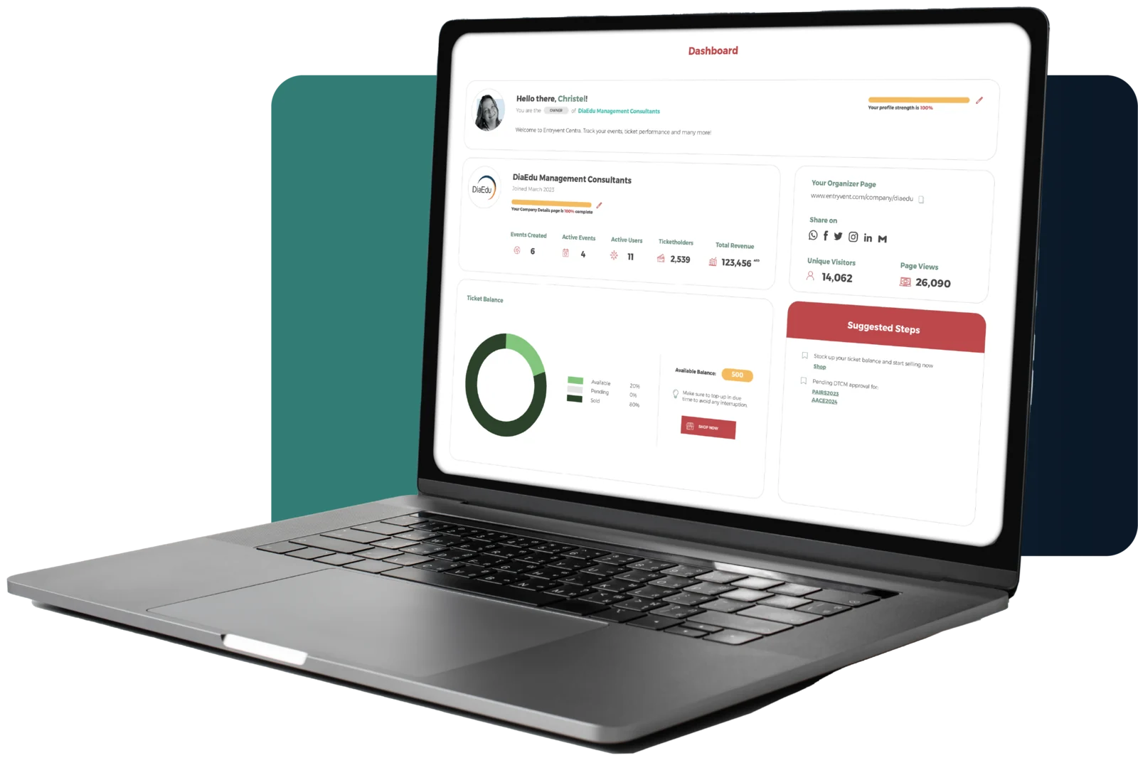 Analytics and Reports — Centra dashboard on laptop Analytics and Reports — Centra dashboard on laptop